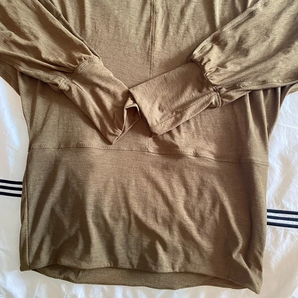 Free People Movement- OLIVE Green Sky High Long sleeve Top with back zipper